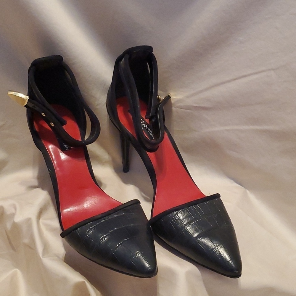 Charles Jourdan Leather Ankle Strap Heels SZ 10M
